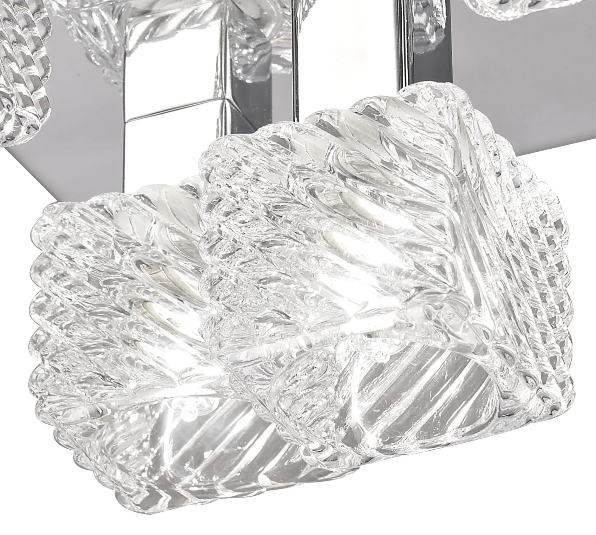 Accor Glass Square Ceiling Flush 5 Light Polished Chrome D0162  Deco Accor
